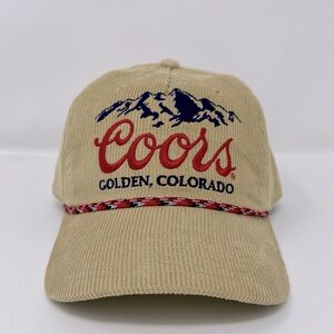 NWT Coors Banquet Hat Corduroy Snapback Golden Colorado Khaki Tan Red Rope Cap